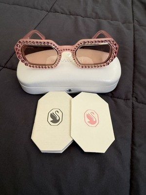 Pink Gem-Embellished Square Women\'s Sunglasses Swarovski Square Pink Rhinestone Designer Women main image 3