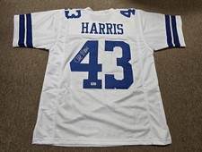 Cliff Harris Autographed White Custom Football Jersey  Beckett Dallas Cowboys 