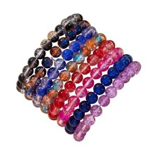 4/8Pcs Colorful Crystal Round Beaded Stackable Bracelets Set Handmade Multi - 03