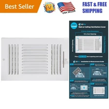 Three-Way Adjustable Air Vent Cover, 10x6 Inch Solid Steel for Wall/Ceiling