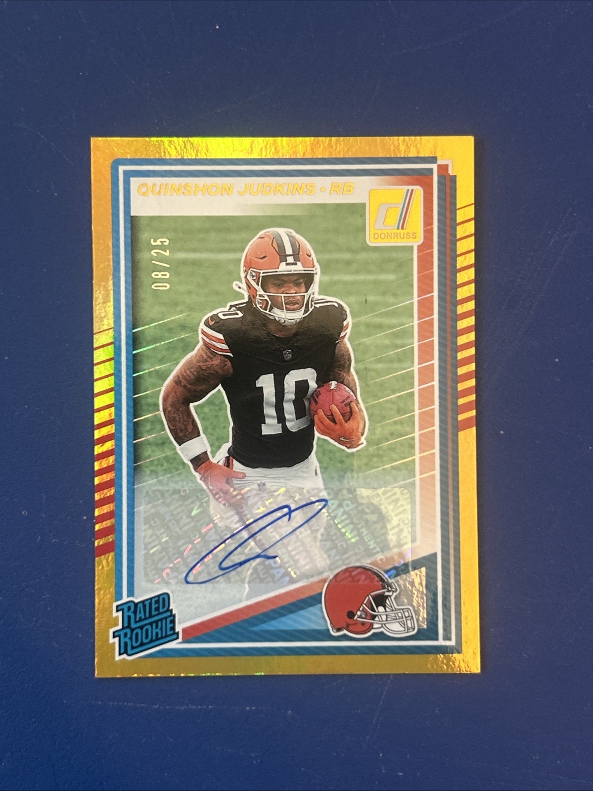 2025 Panini Donruss RATED ROOKIE AUTO GOLD /25 Quinshon Judkins