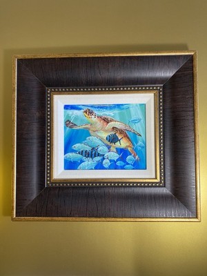 Guy Harvey 2016 Hand Signed Hawksbill Caravan Art Picture Digital On Aluminum 