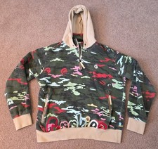Cookies Escobar Hoodie Size M Camo Pullover 1/4 Zip Green 100 Cotton