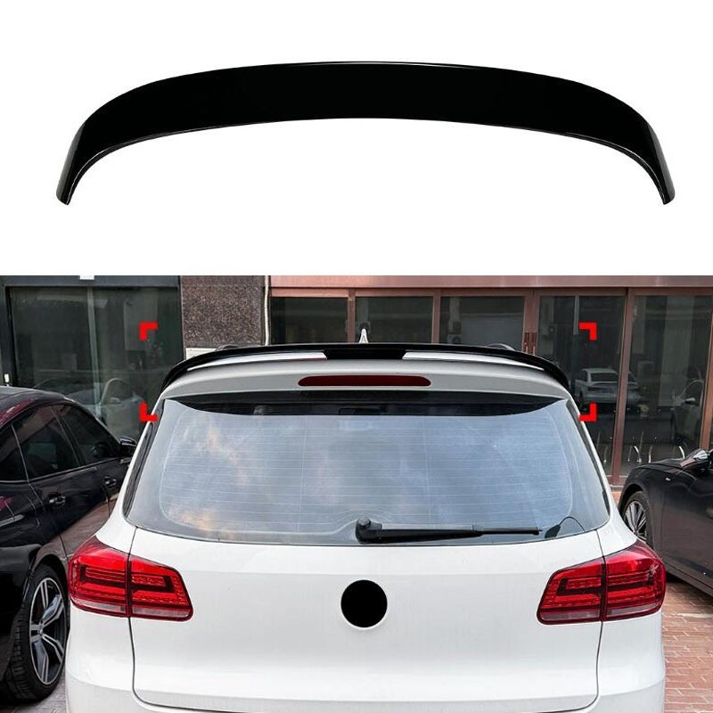 For 2009-2016 Volkswagen Tiguan MK1 Glossy Black ABS Car Roof Spoiler Wing Lip V