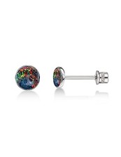 Hypoallergenic G23 Implant Grade Titanium Screw Back Earrings Black Opal