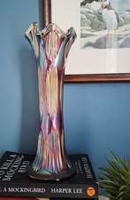 Fenton Carnival Glass Iridescent Swung Vase