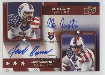 2016 Upper Deck USA Football U17 Dual Autos Alec Austin Jacob Brammer Auto 0kr6
