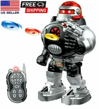 RC Infrared Space Fighter Toy Robot with extra Shooting Discs for Kids/Boys