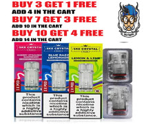CRYSTAL PLUS PODS VAPE SKE Replaceable Pre-Filled Pods All Flavours 2pk 20mg 2ml