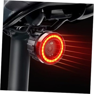 Bike Tail Light,Smart Bicycle Rear Light,USB-C Rechargable Black02-noremote