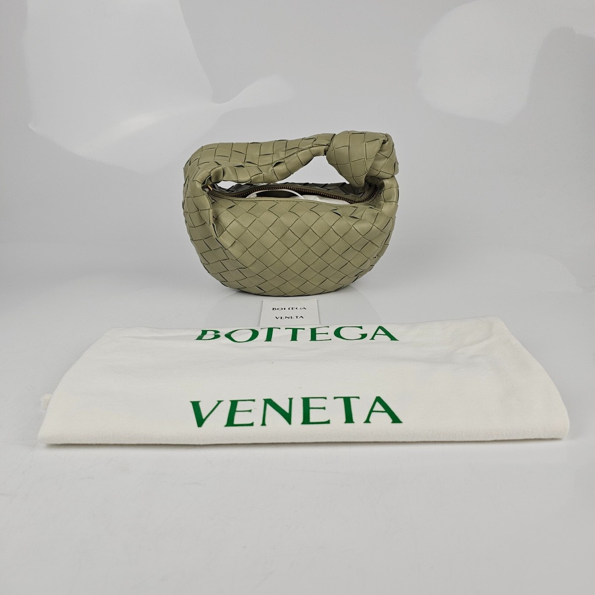 BOTTEGA VENETA Mini Jodie $2950 Travertine Leather Top