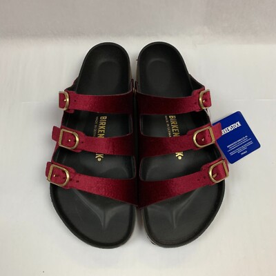 Birkenstock New w/ Box Florida Fresh Maroon Velvet Exquisite Narrow Select Size