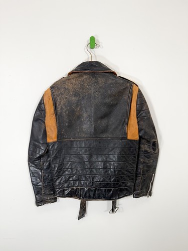 Chaqueta de moto de cuero vintage Furygan Panther - motociclista clásica de los años 70 M - Imagen 4 de 11