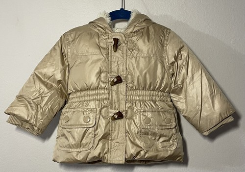Baby Gap Golden Puff Jacket Fleece Lined Hooded Size 6-12 Months - Picture 5 of 12