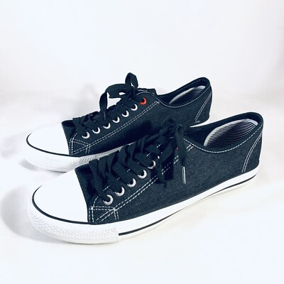 Lee Cooper Lukey Black Denim Sneakers Mens Shoes AU US Size 9 Lace Up