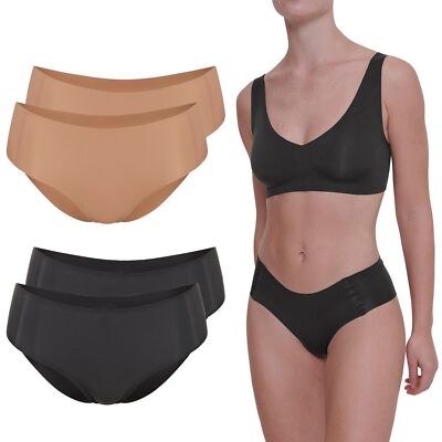 SLOGGI Damen Hipster Zero Feel 2.0 Slip nahtlos dezent unsichtbar 2er Pack