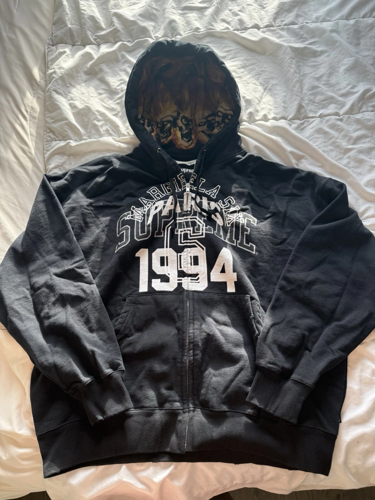 Supreme X MM6 Maison Margiela NOIR fermeture éclair oversize taille M