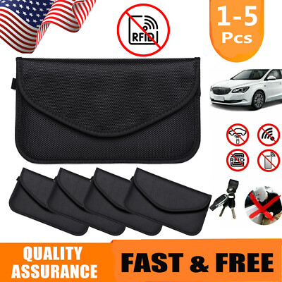 1-5 X Faraday Bag Cell Phone Wallet Blocker RFID Signal Blocking Shielding Pouch