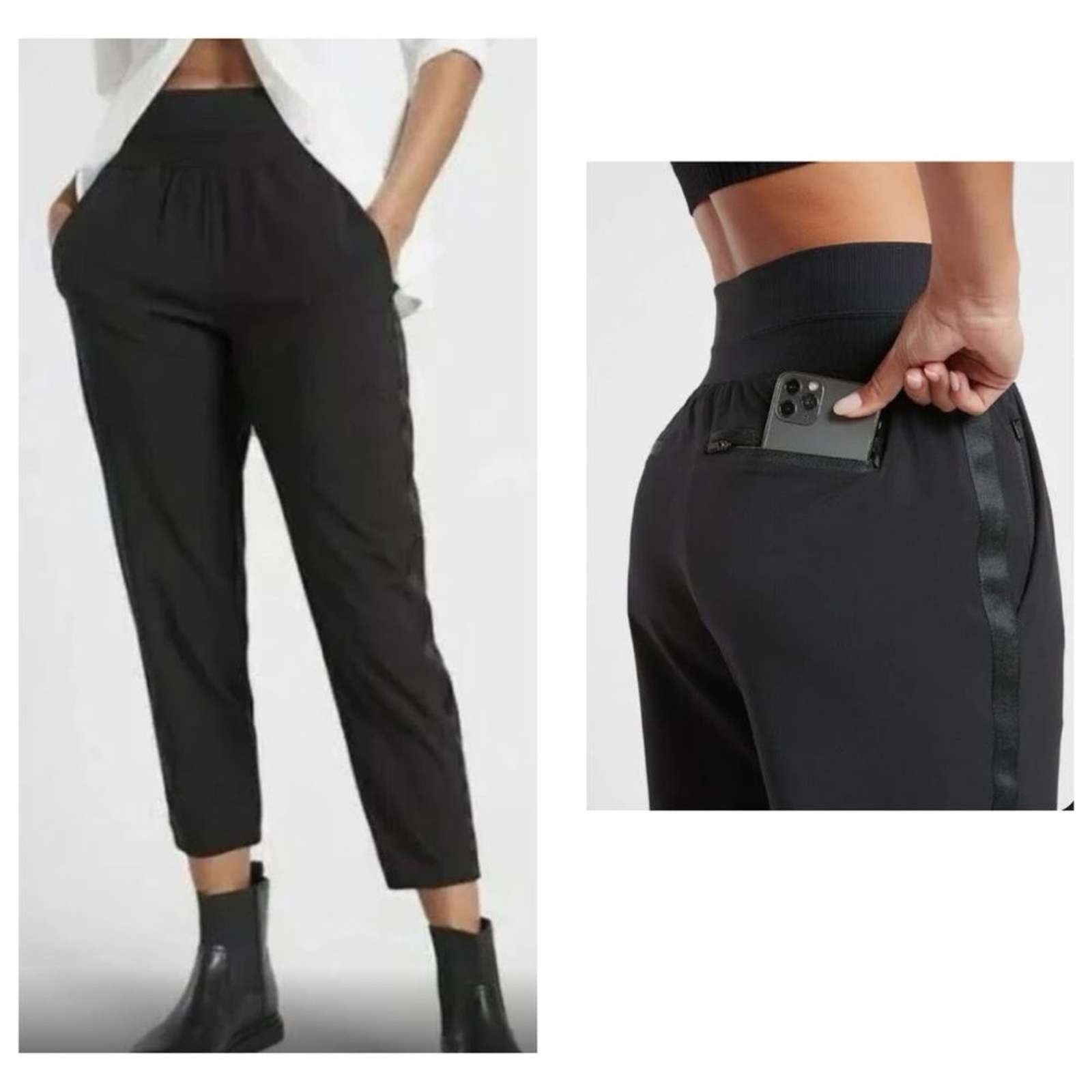 Athleta Nolita Slim Tapered Crop Black pant size 4