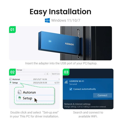 WiFi Adapter AC650 AX1800 WiFi6/5 5G&2.4G USB WiFiCard Dongle for Desktop Lapto - 第 6/13 張圖片