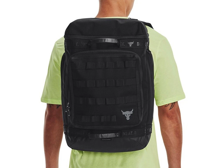 Under Armour Project Rock Pro Box Backpack Unisex Casual Bag Black