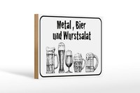 Holzschild Hinweis 18X12 Cm Holz Bier Und Wurstsalat Deko Schild