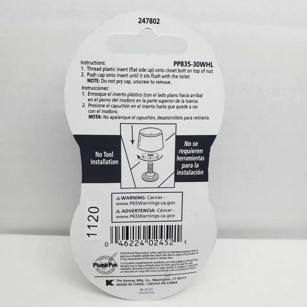 Keeney PumbPak Toilet Bolt Caps #247802 | eBay