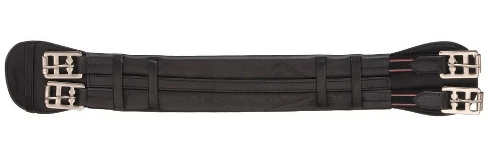 EQUIROYAL Dressage Saddle Girth - Equi Royal - Black Leather - Size 24", 26", 28"
