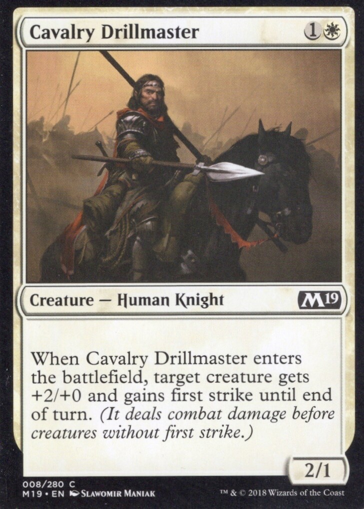 2X CAVALRY DRILLMASTER 008/280 CORE SET 2019 M19 MTG MAGIC NM X2