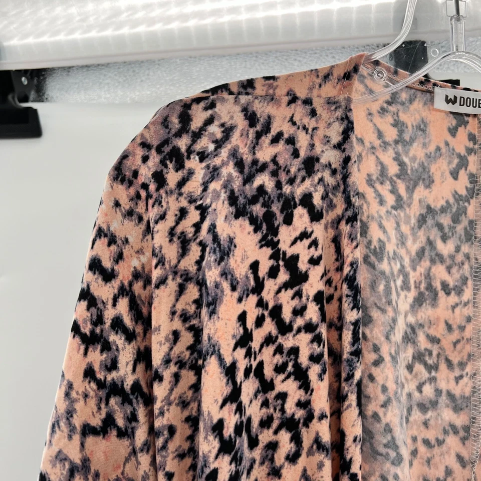 Top envolvente de manga corta con estampado de leopardo Doublju para mujer talla pequeña NUEVO Foto 3 de 4