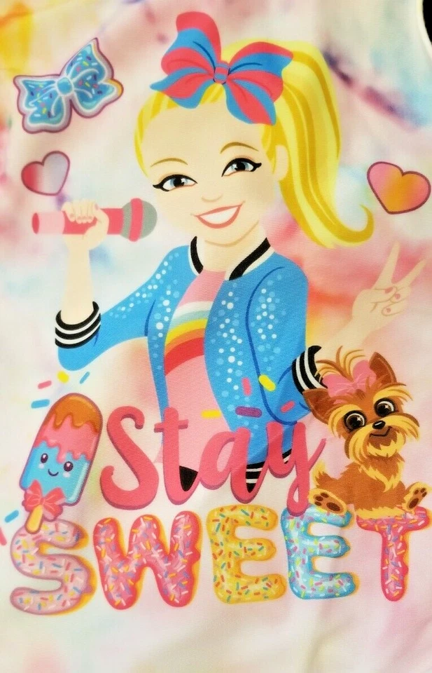 Traje de baño de una pieza JOJO SIWA rosa tie dye STAY SWEET niñas talla 5/6 nuevo con etiquetas Foto 4 de 4