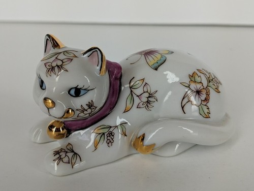 Franklin Mint 1986 Curio Cabinet Satsuma Katze Figur Schmetterling Floral - Bild 1 von 7