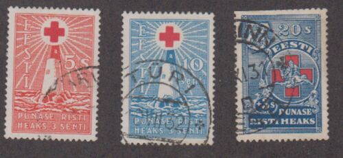 Estonia - 1931 - SC B21-23 - Used - B23 clipped perfs top - Afbeelding 1 van 1