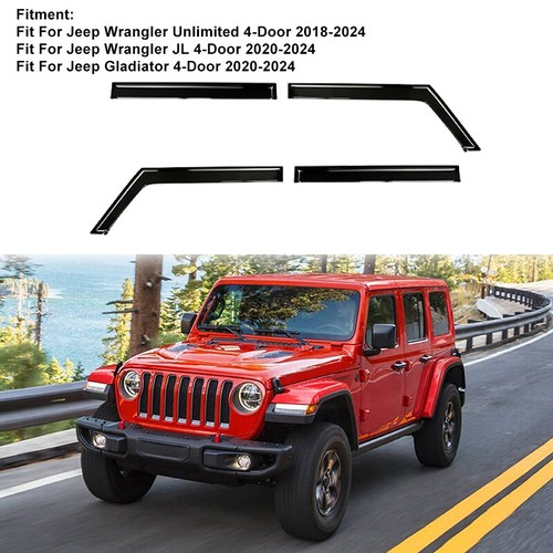 🔥4X Window Visor Rain Guard Shade Deflector For Jeep Gladiator 4-Door 2020-2024 - 第 21/24 張圖片