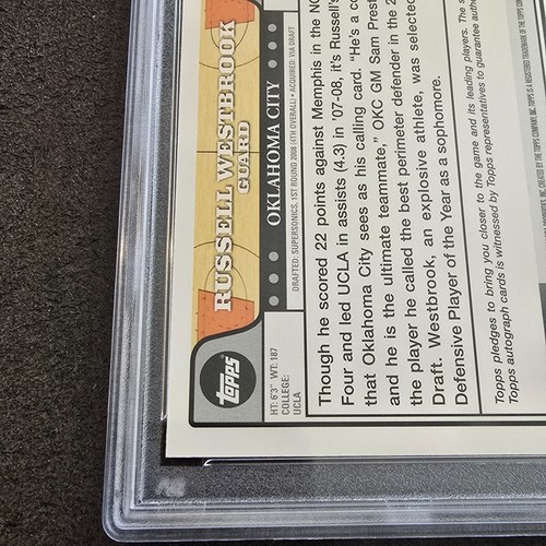 2008-09 Topps Russell Westbrook Rookie Auto RED Photo Shoot RC PSA Authentic - Picture 14 of 16