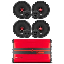 DS18 Four 6.5" 250W RMS Speakers + Four 60W RMS Tweeters and 3000W Amplifier