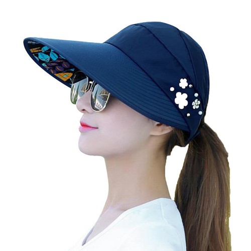 Women Summer Wide Brim Foldable Sun Hat Ladies Anti-UV Beach Visor Caps Hats - Bild 12 von 19