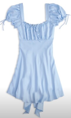LOVE, COURTNEY x NASTY GAL DOLL PARTS Satin Babydoll Dress Baby Blue Womens  SZ M | eBay