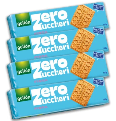 Biscotti Zero Zuccheri Fibra Gullon 170 g - 4 Confezioni
