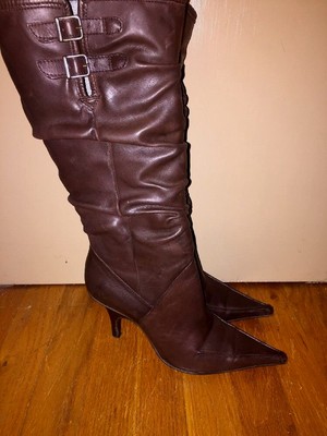 MADISON STUDIO Leather Stilettos Dominatrix High Heels Boots Womens Shoes Sz 6.5