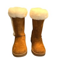 SO Sophia Chesnut Girls Size 5M Winter Boots Faux Fur Slip On