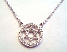 925 STERLING SILVER Star of David 18" NECKLACE - Pendant 12 x 12mm- ESN24