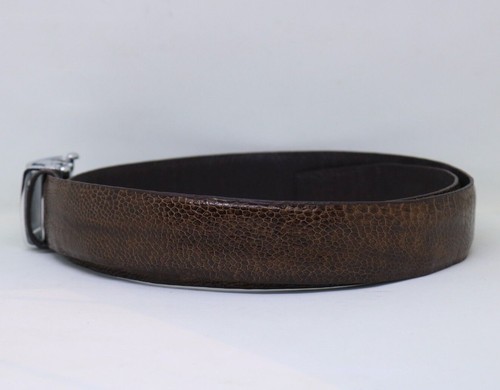 Handmade Real Genuine Ostrich Belt Leather Skin Dark Brown - Picture 2 of 4