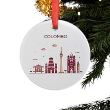 COLOMBO SRI LANKA Skyline, Personalized Round Acrylic Ornament, Holiday Gift