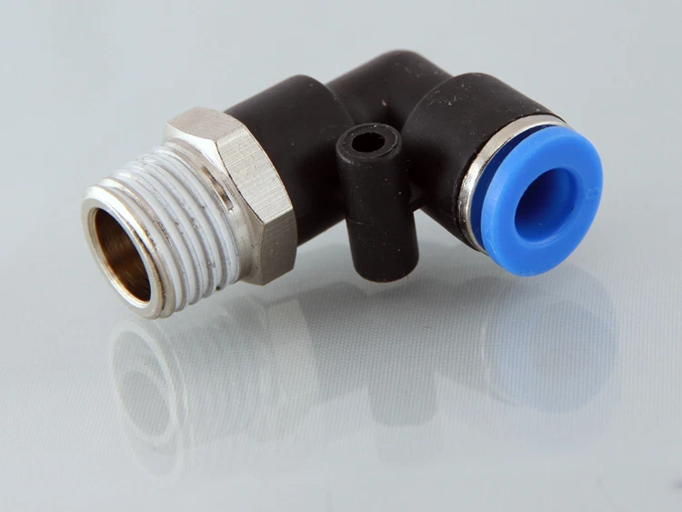 CONTEXT NPT Stecker drehbarer Ellbogen Push Fit metrisch Push In Fittings mit NPTF Gewinde