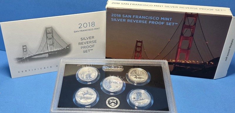 2018 S U.S. Mint San Francisco Silver Reverse Proof Set QUARTERS ONLY w/OGP+COA