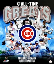 Chicago Cubs All Time Greats Poster World Series Champions 12x8in Metal Sign