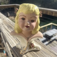 Vintage Willoughby Studio Ceramic Lady Head/Bust Art Deco 1953 Made in USA