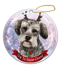 Holiday Pet Gifts Schnoodle Dog Porcelain Christmas Ornament