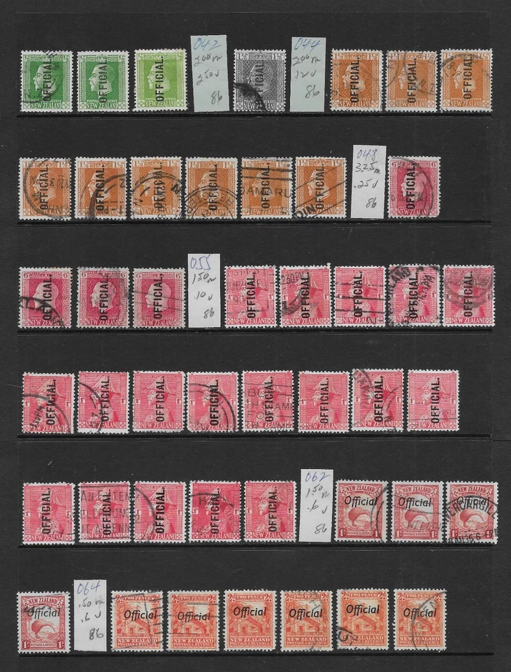 NEW ZEALAND BACK OF BOOK - POST DUE, OFFICIALS, LIFE INS 5 PAGES - VARIOUS USED - Image 4 of 4